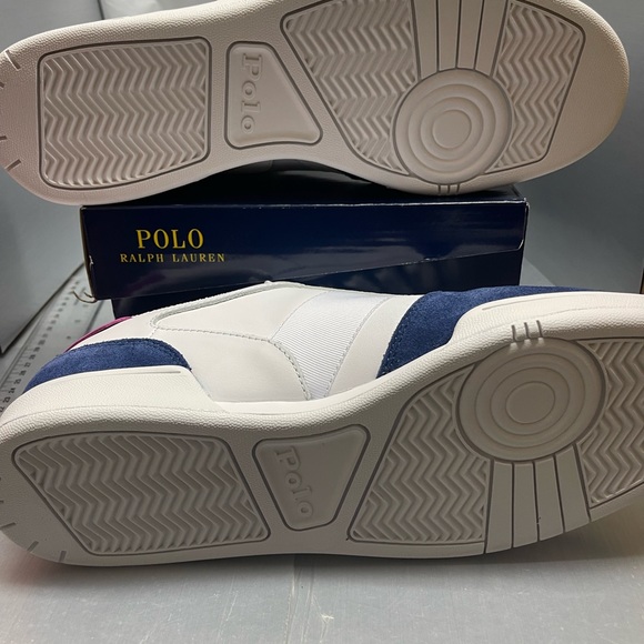BNWT Polo Ralph Lauren Polo Court Low-Top Sneaker Blue/Pink size 10.5 - Picture 7 of 13